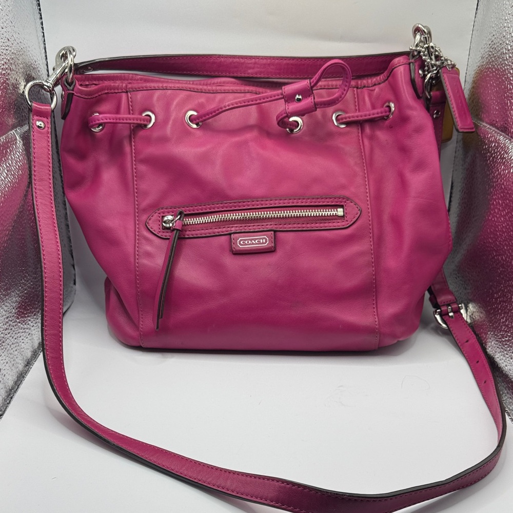 💖 Coach Large Fuchsia Bucket Bag – Double Hangtag & Handles! 💖